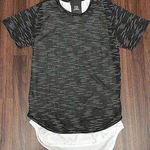(Size M) Lucky Bastards Contemporary Men's Blue T-Shirt Long Extended Scoop